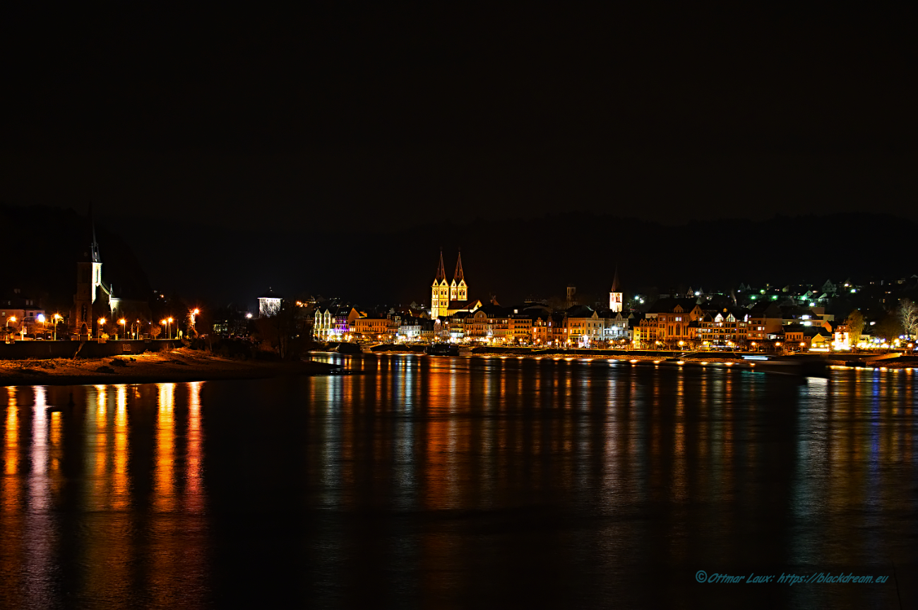  Boppard am Mittel Rhein, the City in the Night. 